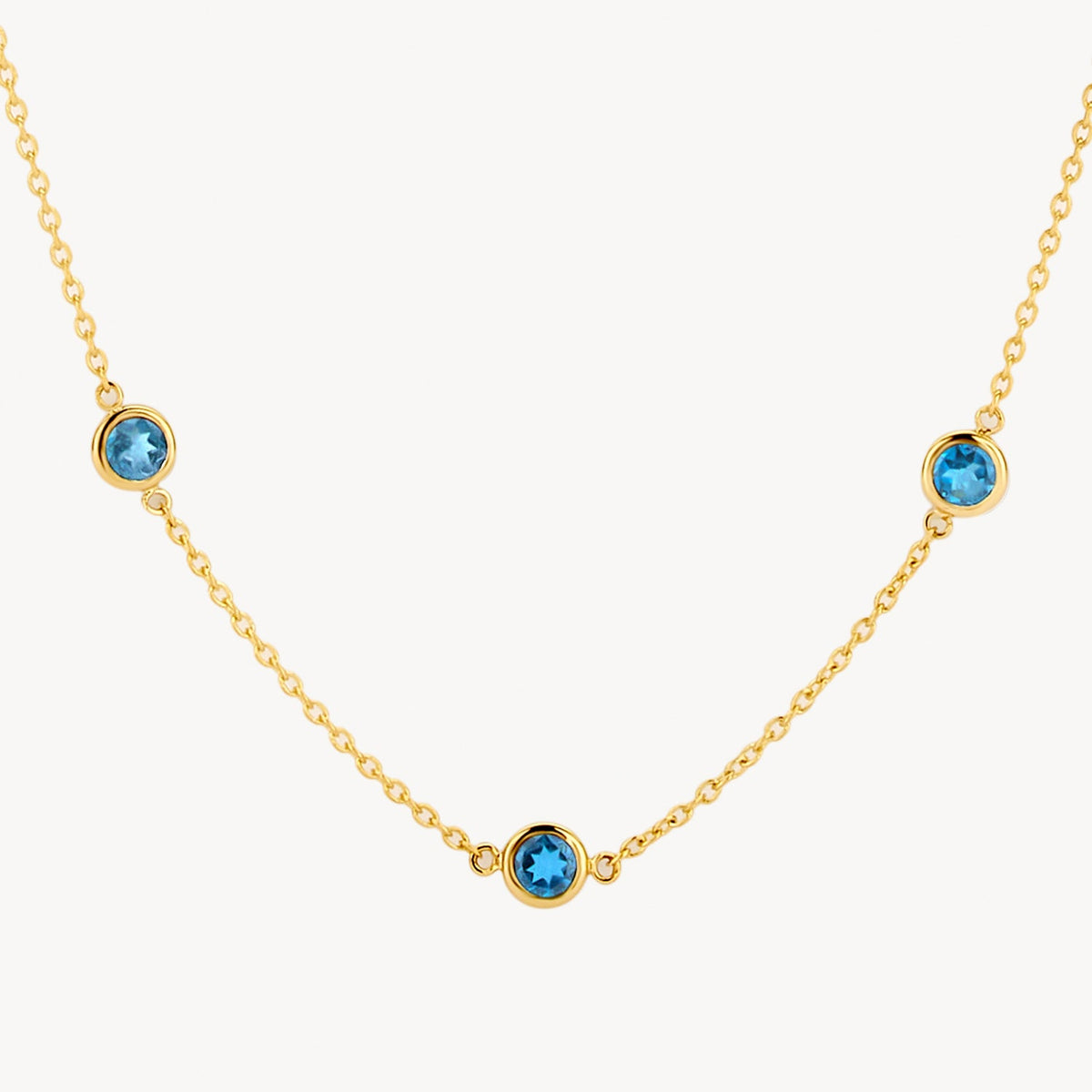 Collier met london blue topaas 14k goud