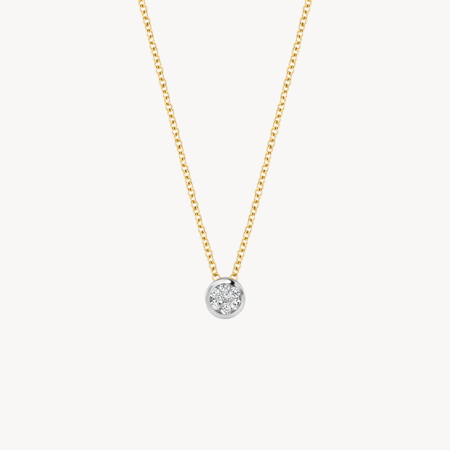 Collier 3600BDI - Or Blanc et jaune 14 carats avec Diamant