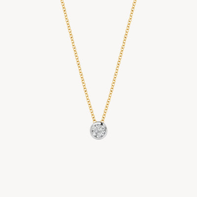 Diamond necklace 3600BDI - 14k Yellow and white gold