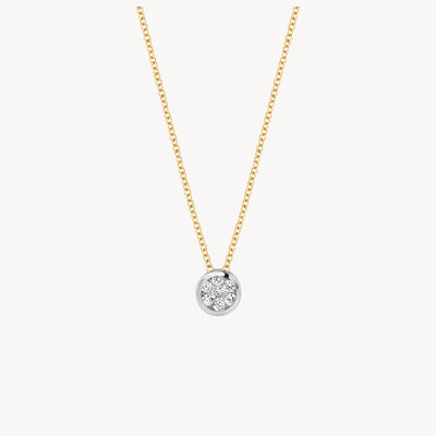 Necklace 3601BDI - 14k Yellow and White Gold with diamond