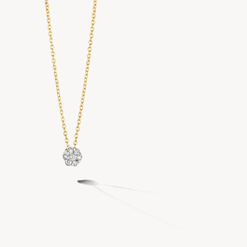 Collier 3602BDI - Or Jaune et blanc 14 carats avec Diamant