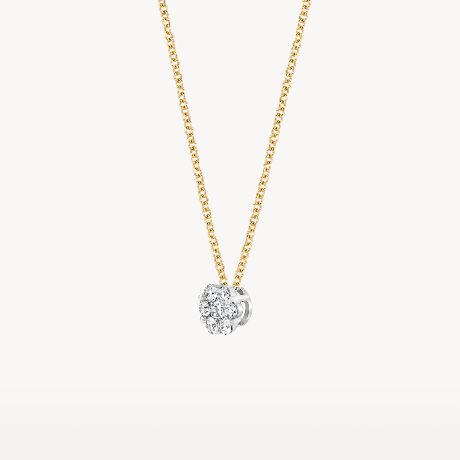 Diamond necklace 3603BDI - 14k Yellow and white gold