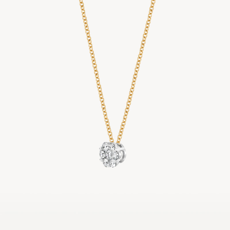 Collier 3603BDI - 14k Geel en Wit Goud met Diamant