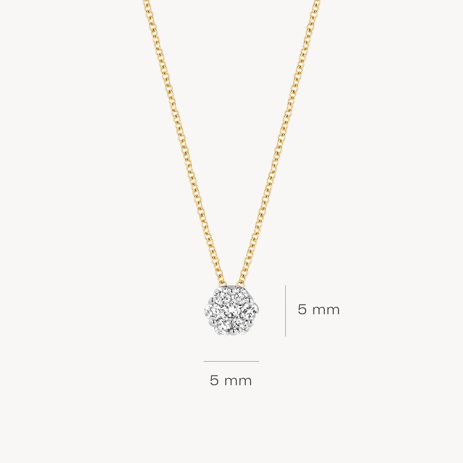 Diamond necklace 3603BDI - 14k Yellow and white gold