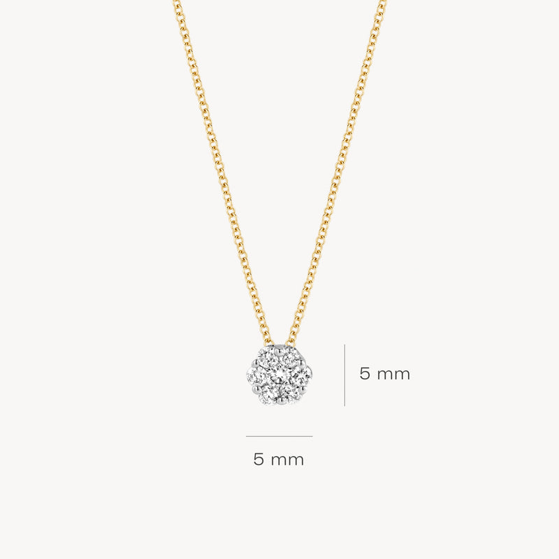 Necklace 3603BDI - 14k Yellow and White Gold with Diamond