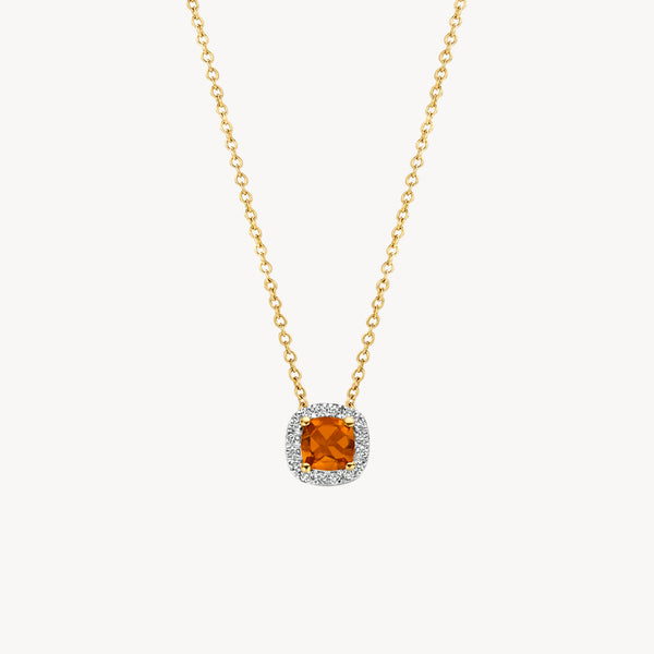 Necklace 3607YDC - 14k Yellow and white gold with diamond and citrine