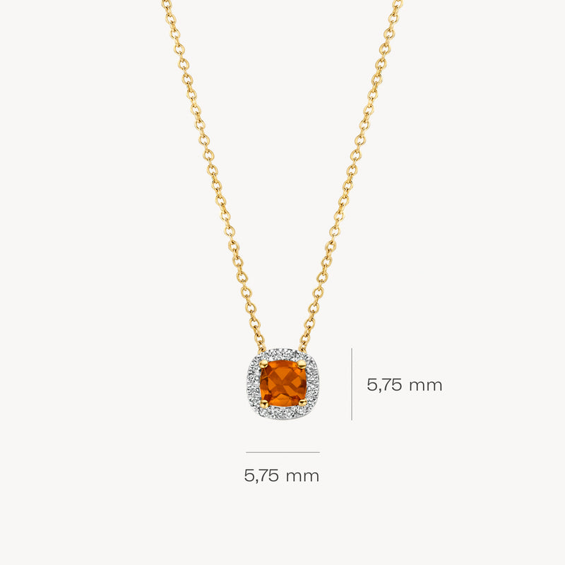 Necklace 3607YDC - 14k Yellow and white gold with diamond and citrine