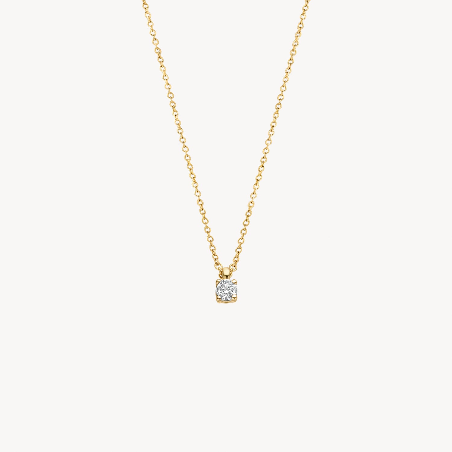 Collier met diamanten hanger ø 2.4 mm in 14k goud