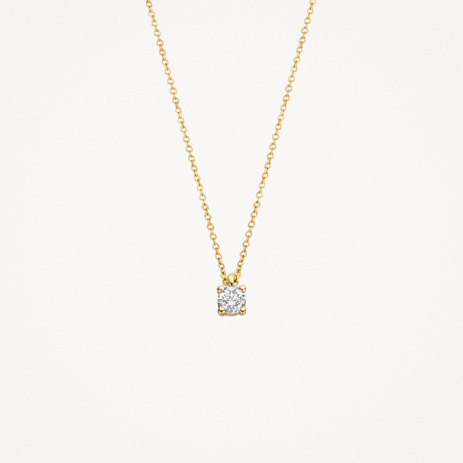 Collier met diamanten hanger ø 2.95 mm in 14k goud