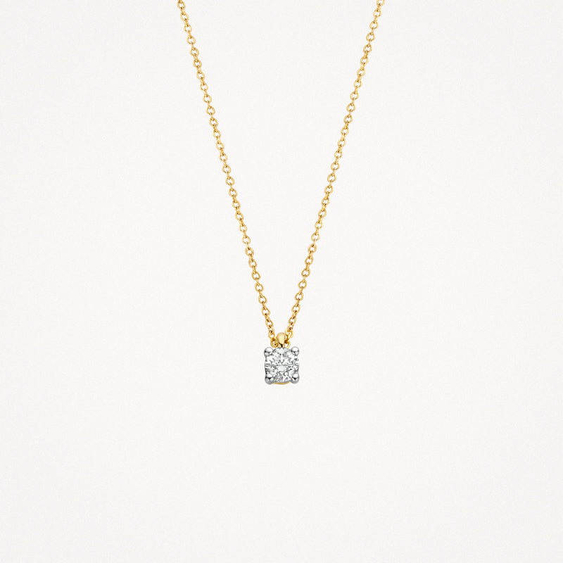 Collier 3611YDI - 14k Geel en Wit Goud met diamant