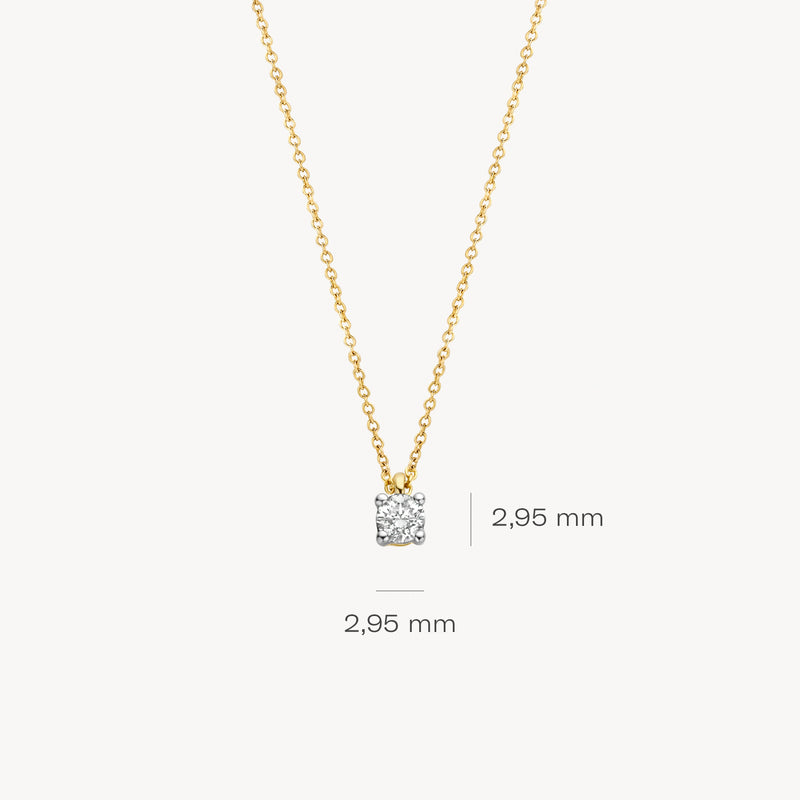 Collier 3611YDI - Or jaune et blanc avec diamant