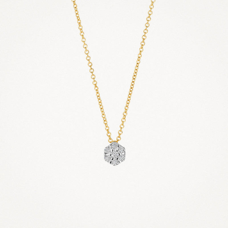 Diamanten Collier 3616BDI - 14k Geel en wit goud