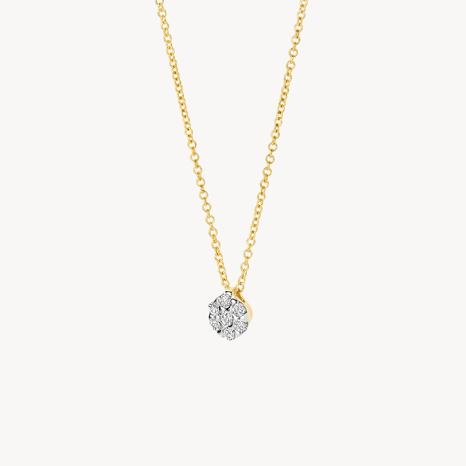 Diamanten Collier 3616BDI - 14k Geel en wit goud