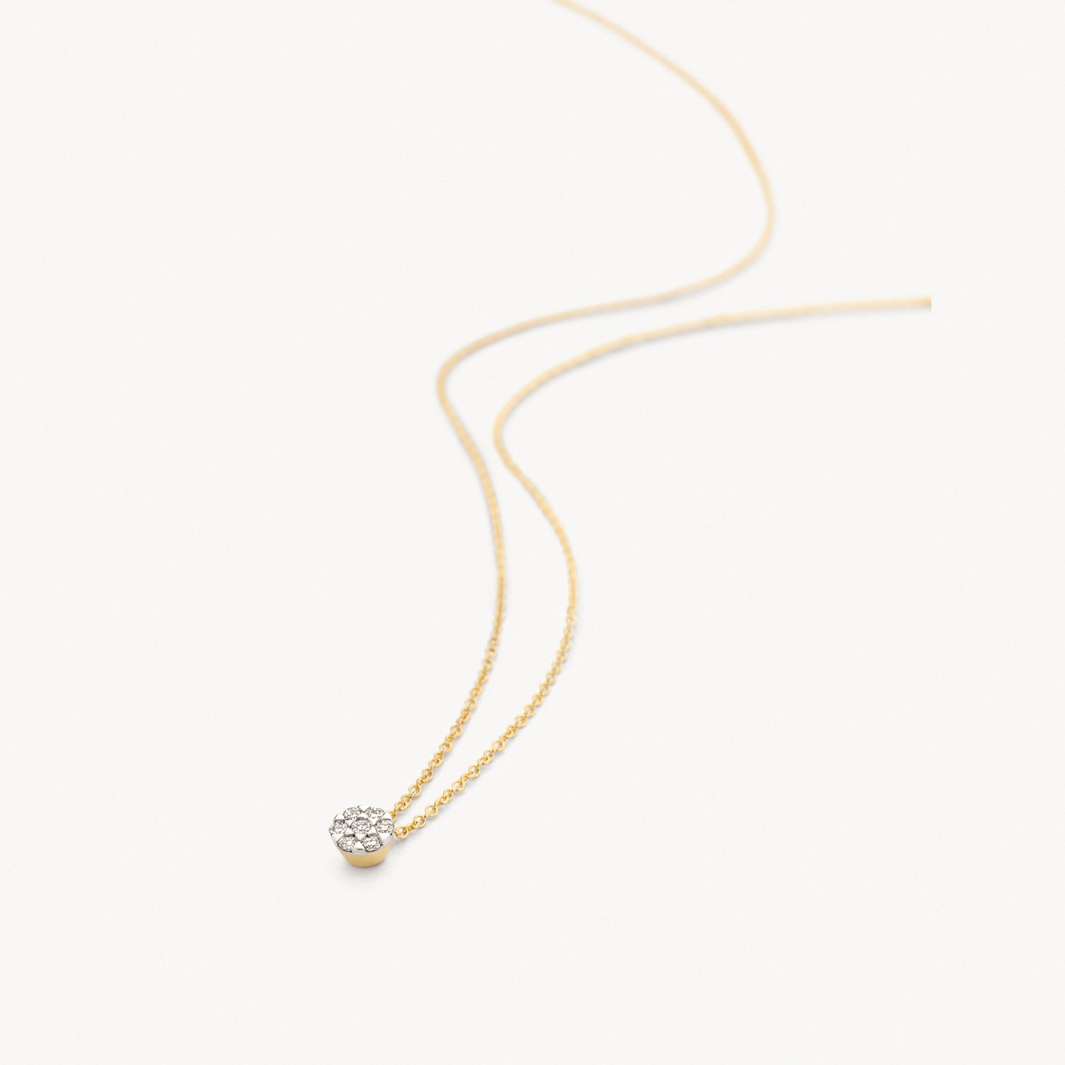 Collier diamant 3616BDI - Or jaune et blanc 14k