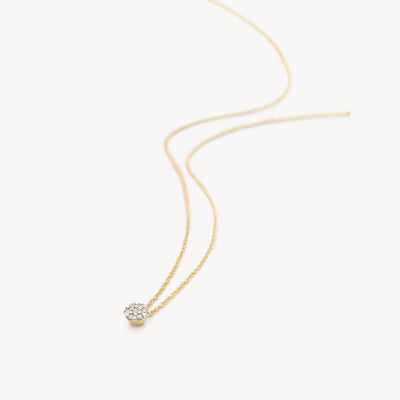 Collier diamant 3616BDI - Or jaune et blanc 14k