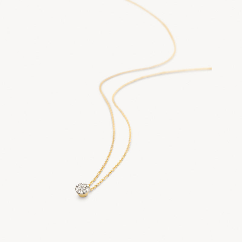 Collier diamant 3616BDI - Or jaune et blanc 14k