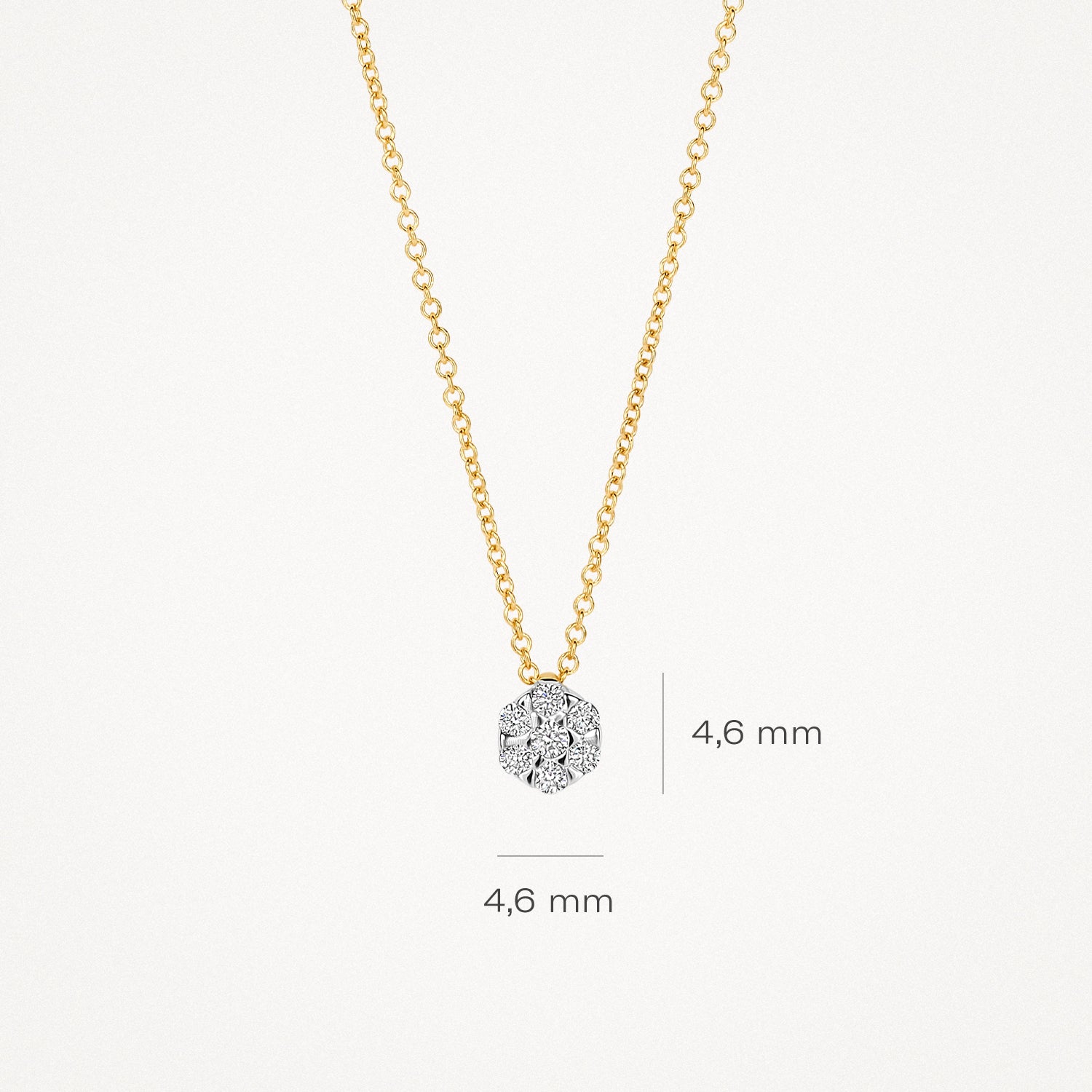 Collier diamant 3616BDI - Or jaune et blanc 14k