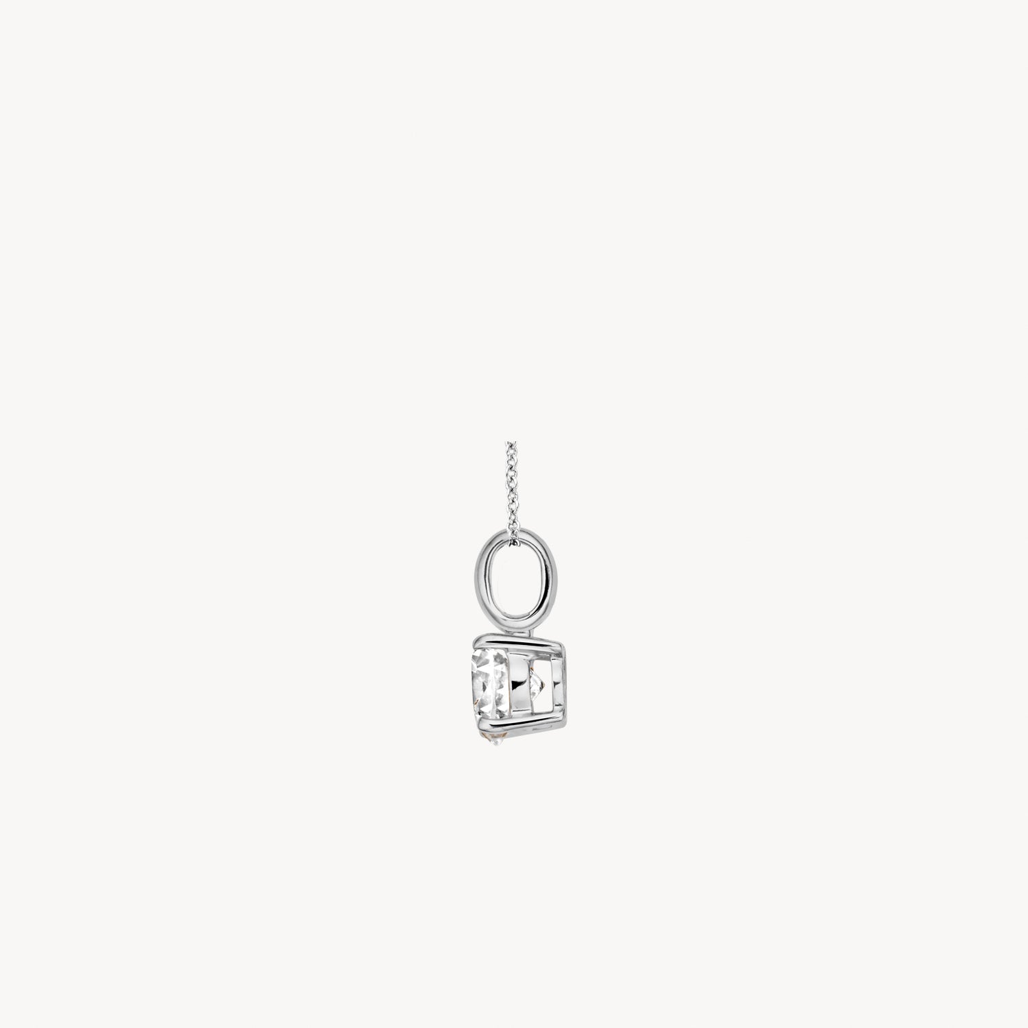 Pendentif 6053WZI - Or blanc 14 carats avec zircon