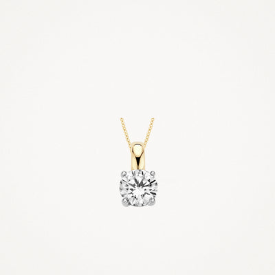 Pendant 6054BZI - 14k Gold and White Gold with Zirconia