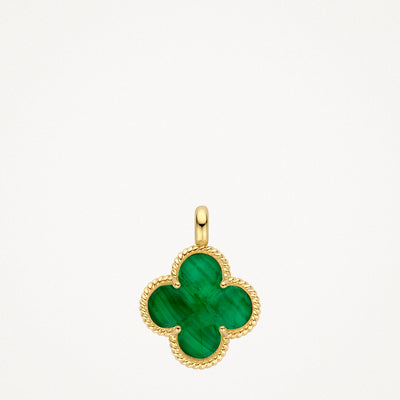 Pendant 6096YMA - 14k Gold with Malachite and Rock crystal