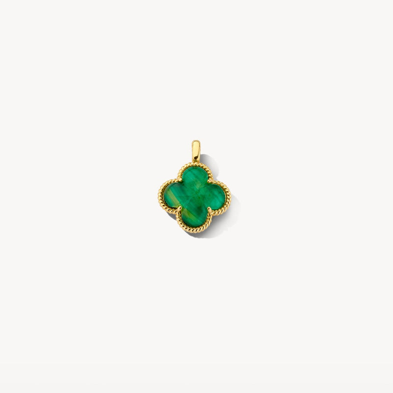 Pendant 6096YMA - 14k Gold with Malachite and Rock crystal