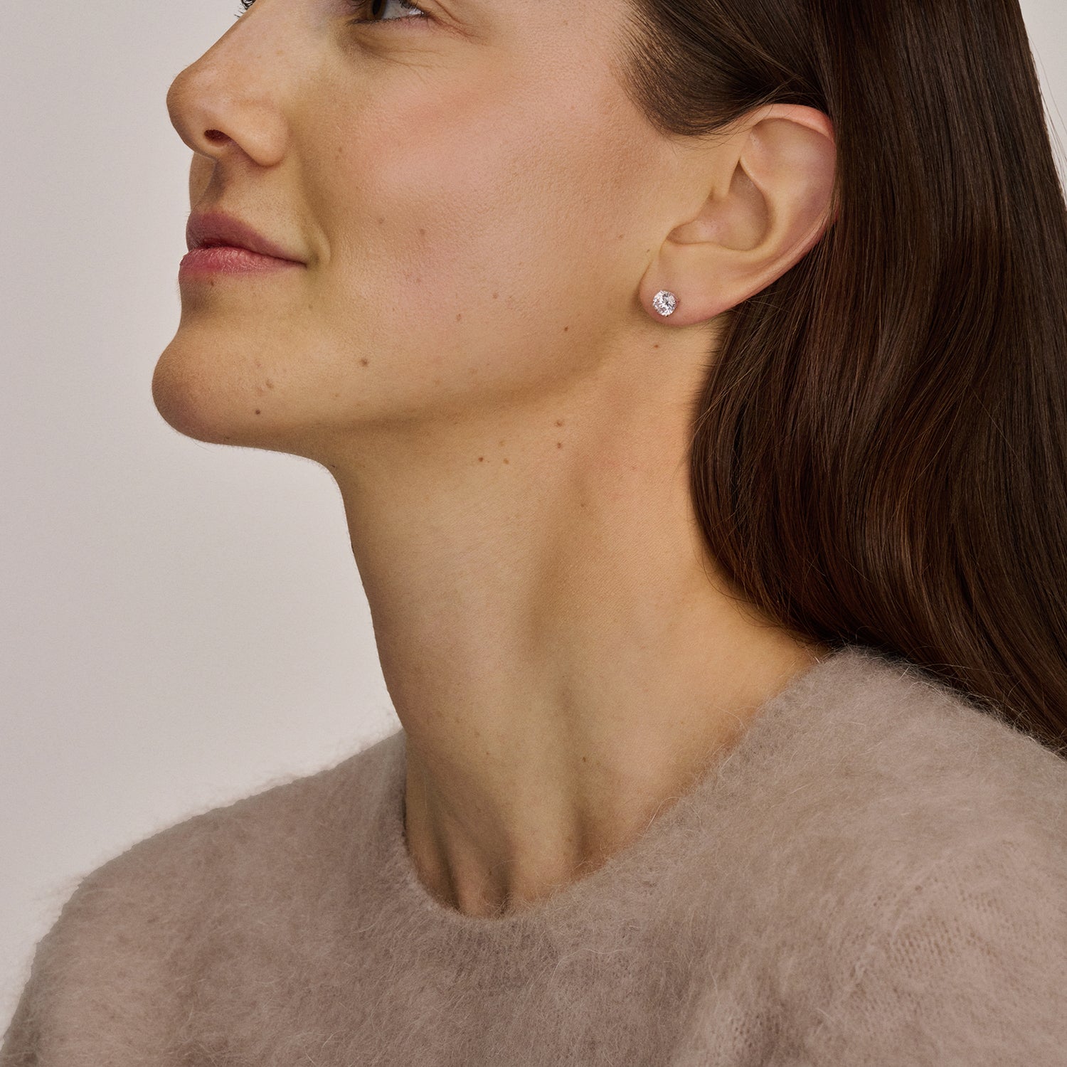 Oorstekers zirkonia ⌀ 6 mm 14k Wit goud