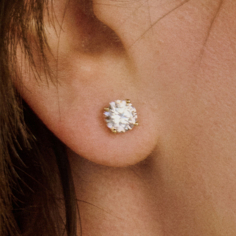 Ohrstecker aus 585er Gold mit Zirkonia 6 mm