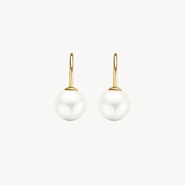 Earrings 7050YPW - 14k Yellow Gold with Swarovski Pearl