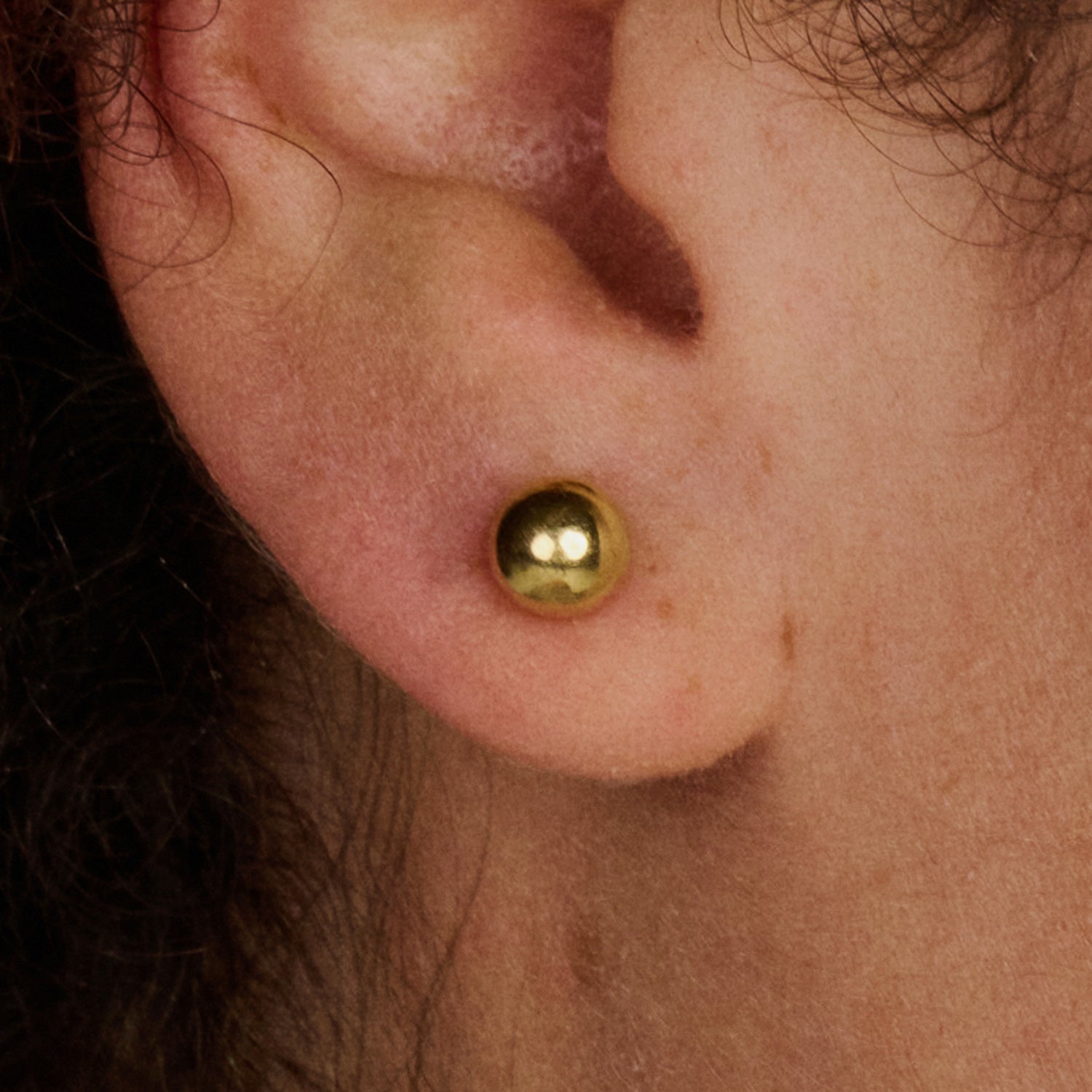 14ct Gold Ball Stud Earrings Classic Round