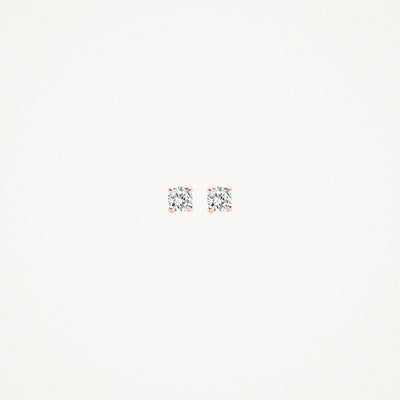 Puces d'oreilles 7128RZI - Rose or avec zircone