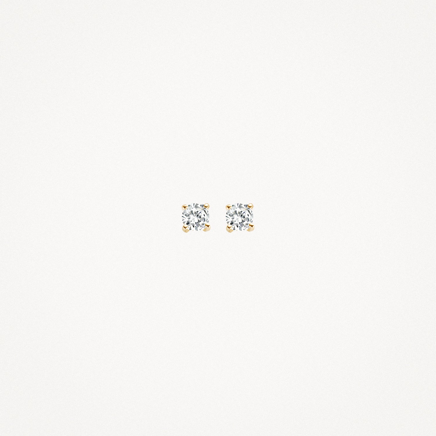 Oorknopjes zirkonia ⌀ 3 mm 14k Geel goud