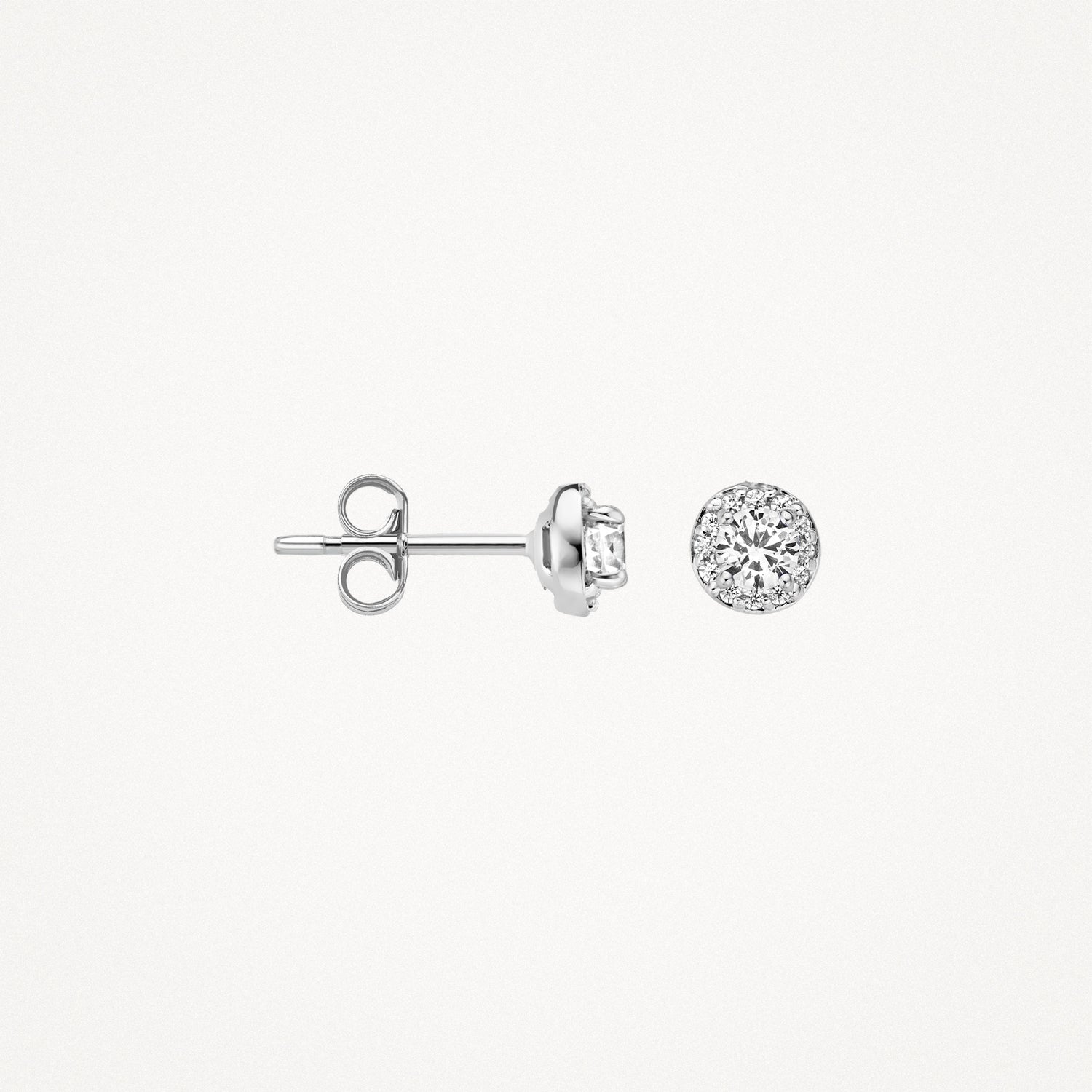 Ear studs 7132WZI - 14k White Gold with Zirconia