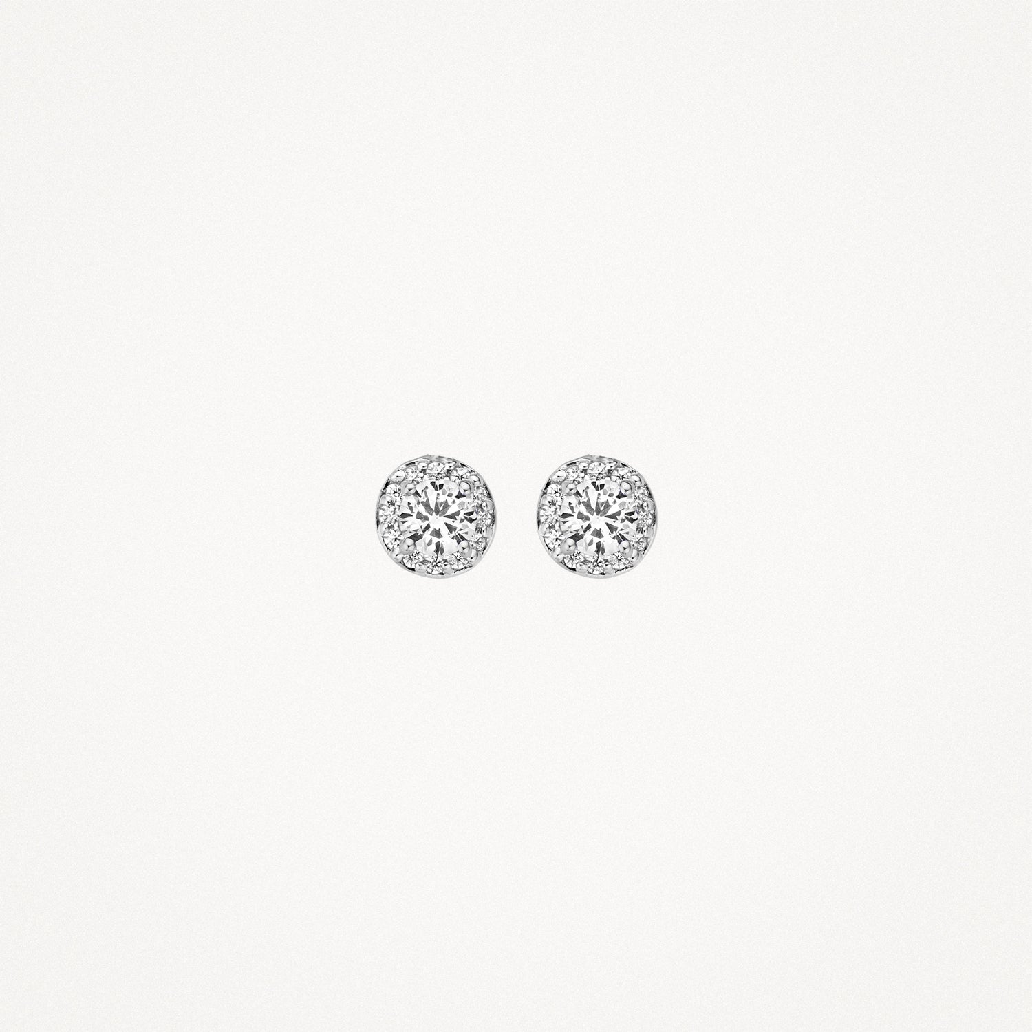 Puces d'oreilles 7132WZI - Or blanc 14 carats avec Zircone