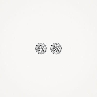 Puces d'oreilles 7132WZI - Or blanc 14 carats avec Zircone