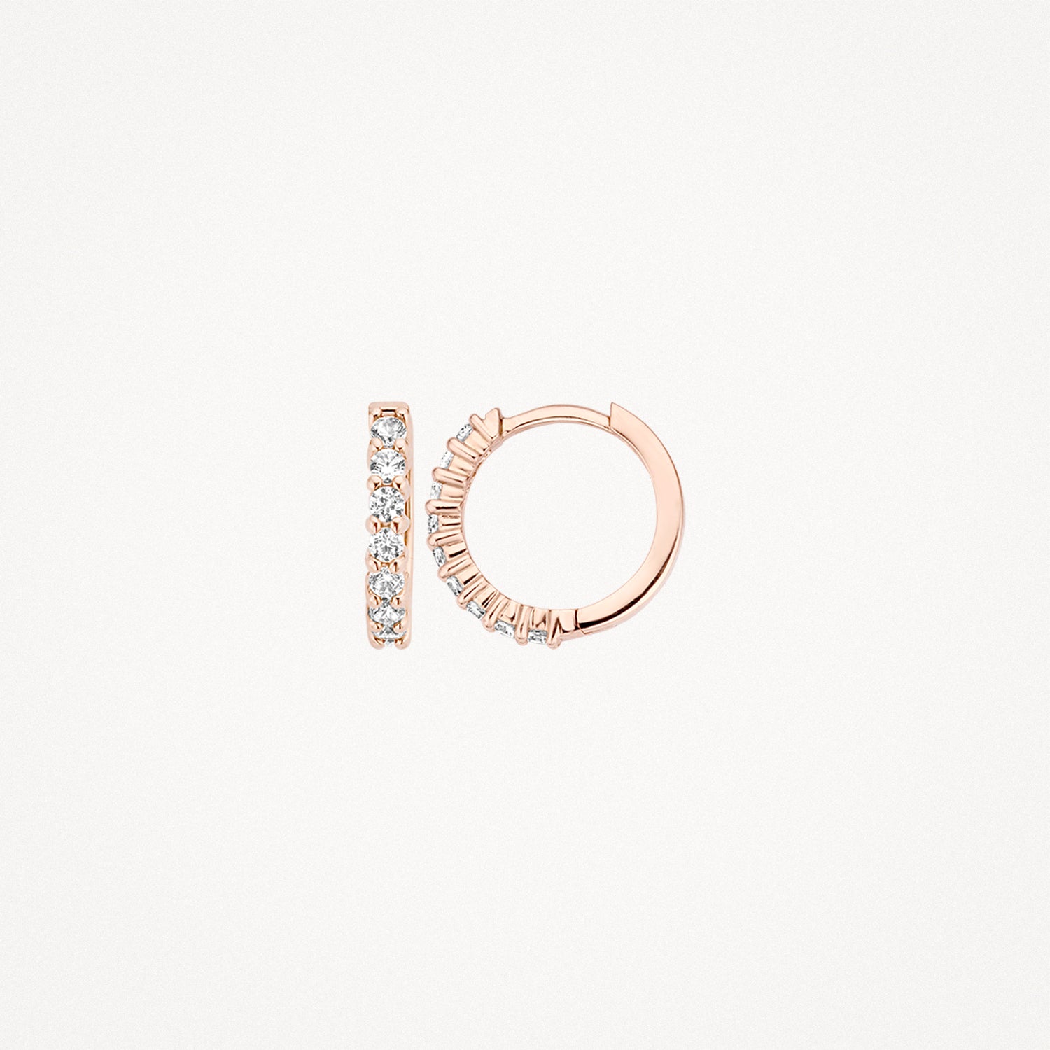 Earrings 7134RZI - 14k Rose Gold with zirconia