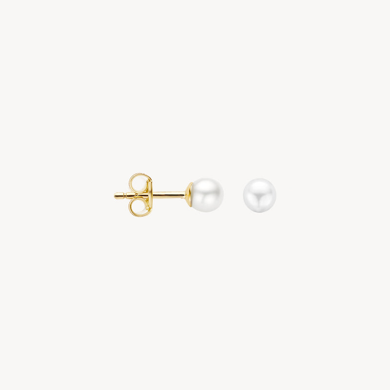 Ear studs 7136YPW - 14k Gold with fresh water Pearl