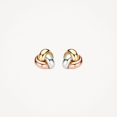 Ear studs 7145WYR - 14k White, Rose and Yellow Gold