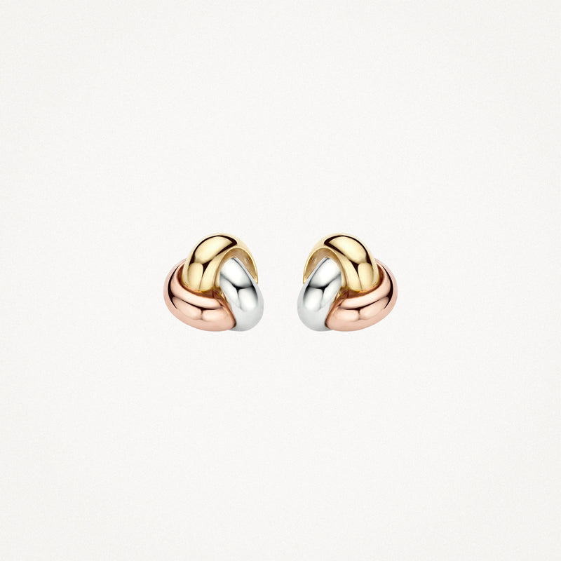 Ear studs 7145WYR - 14k White, Rose and Yellow Gold