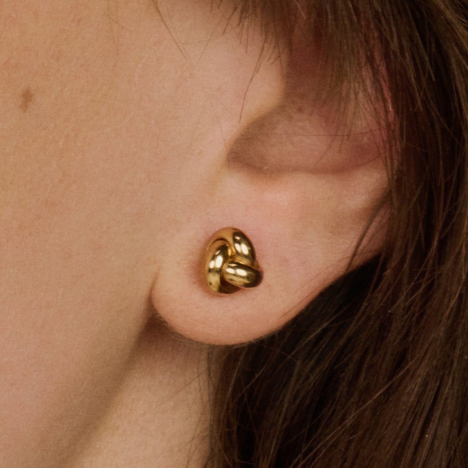 Knoop oorbellen knopjes ⌀ 8 mm 14k goud
