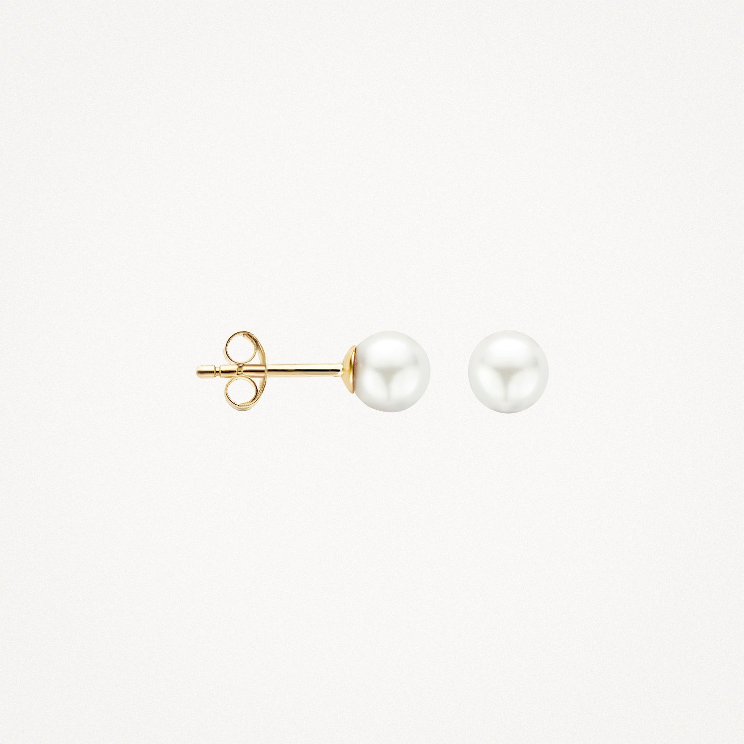 Ear studs 7149YPW - 14k Yellow Gold with fresh water Pearl