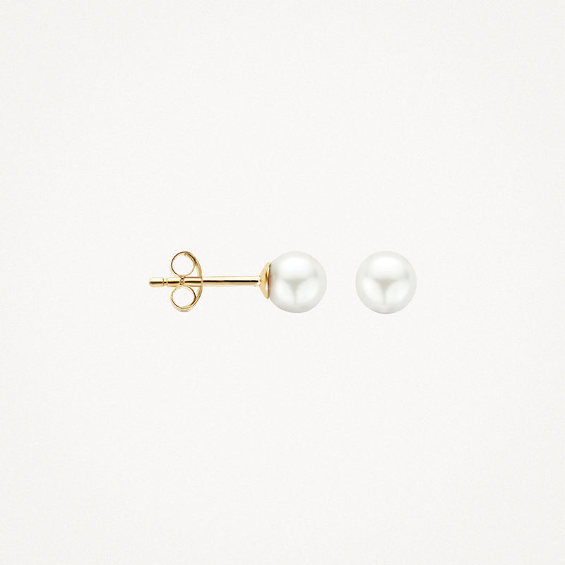 Ear studs 7149YPW - 14k Yellow Gold with fresh water Pearl