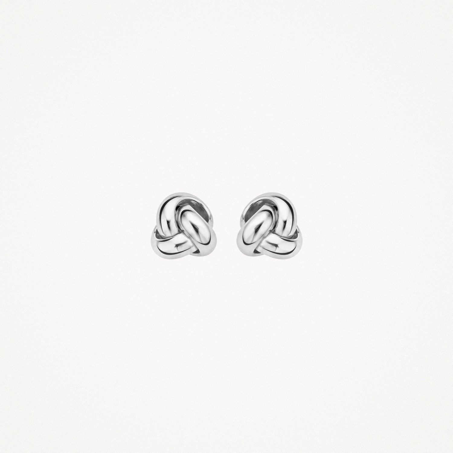 Knoop oorbellen knopjes 14k Wit goud