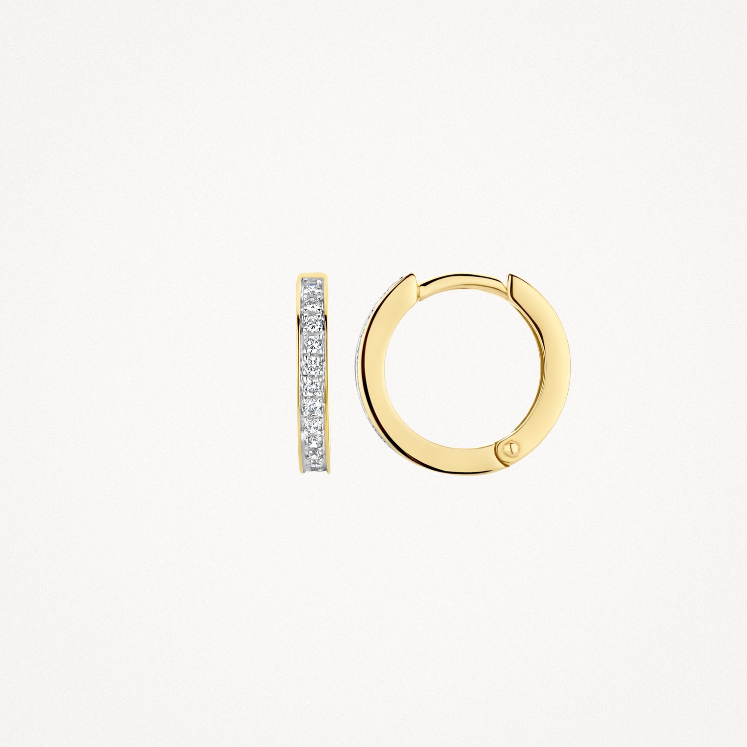 Creolen met Zirkonia 12.4 mm 14k bicolor goud