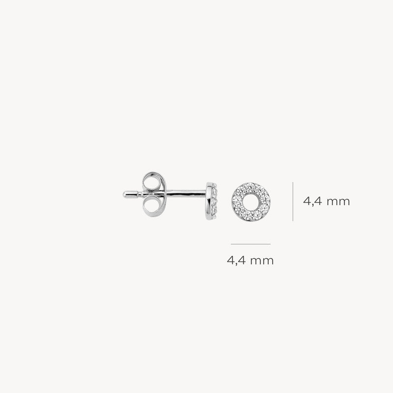 Ear studs 7193WZI - 14k White Gold with zirconia