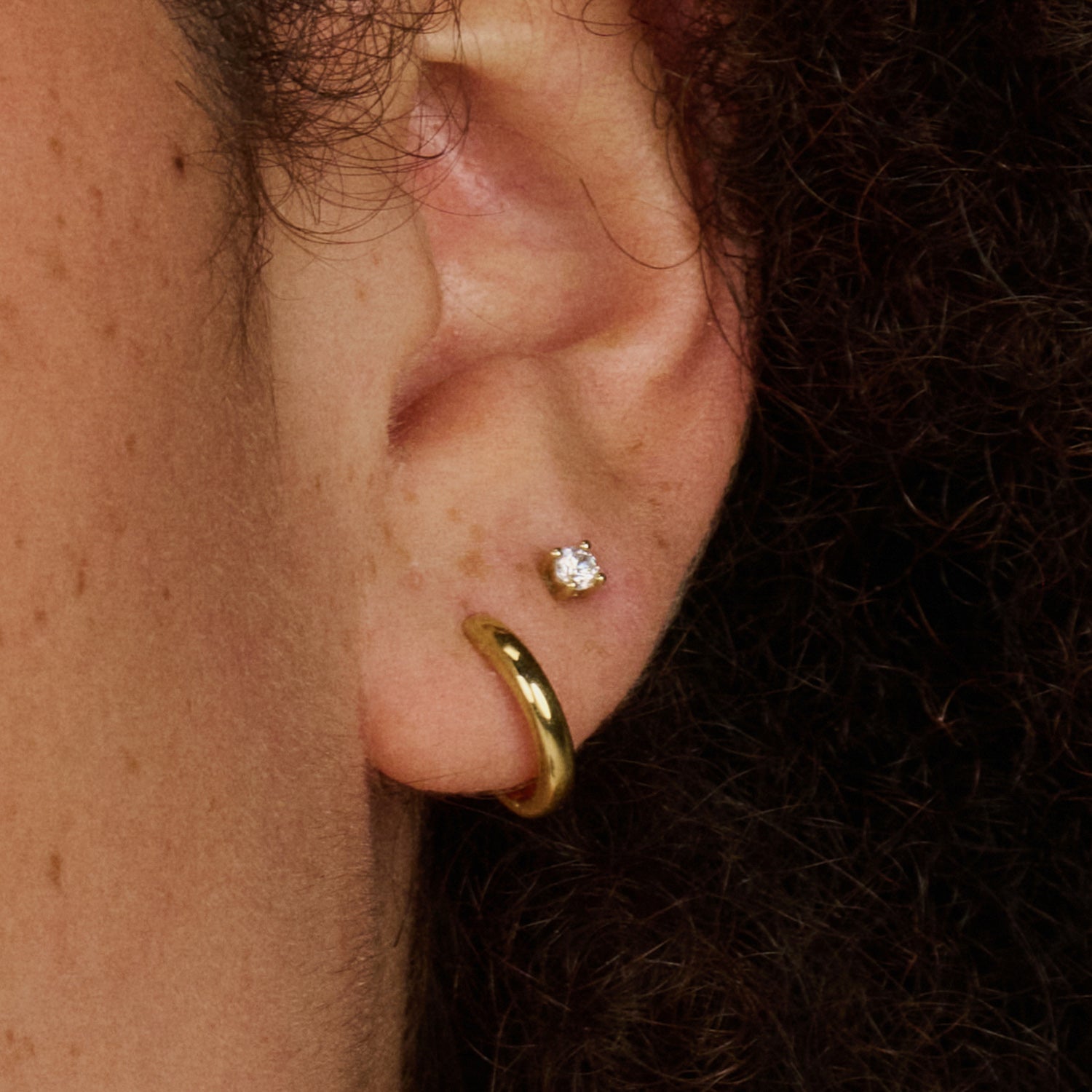 14ct Gold Sleeper Hoop Earrings