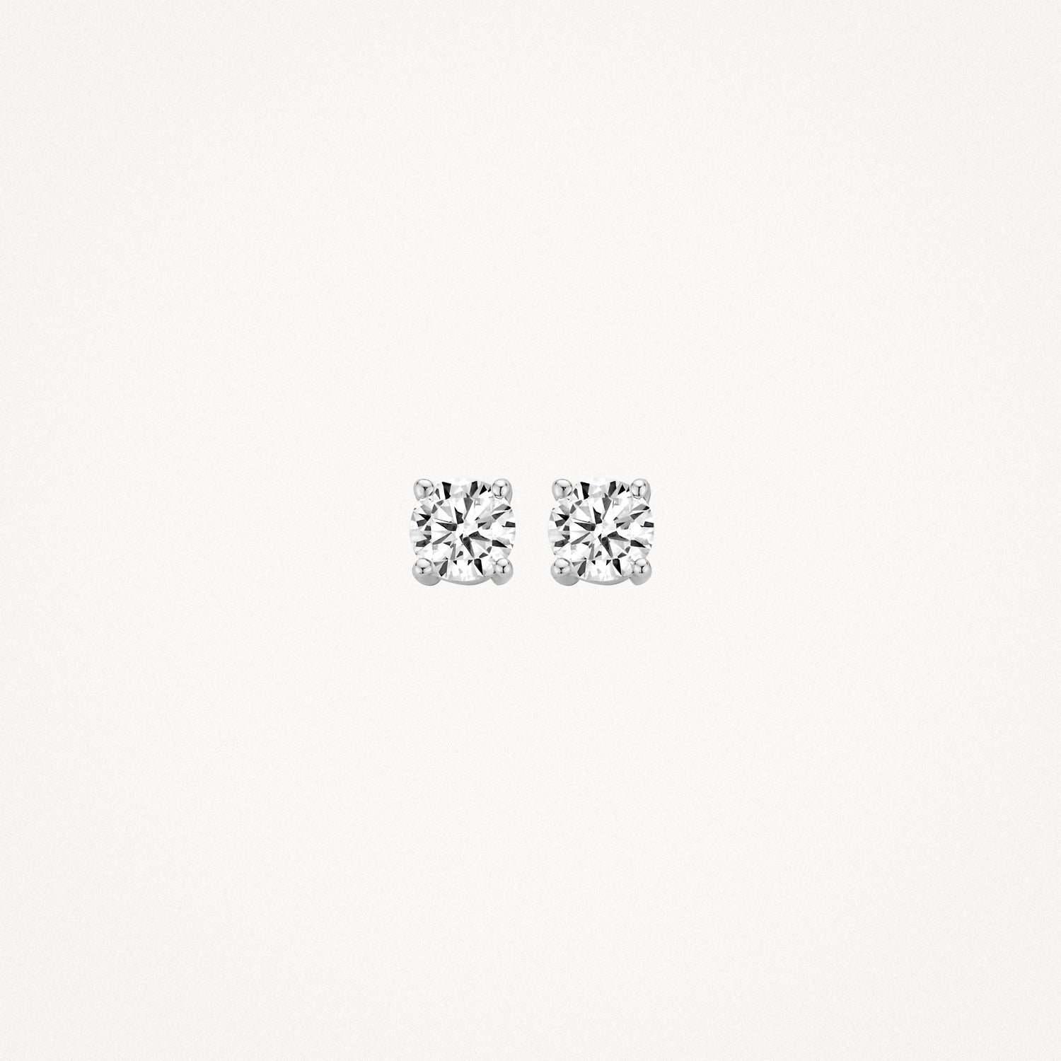 Oorstekers zirkonia ⌀ 4.5 mm zirkonia 14k Wit goud