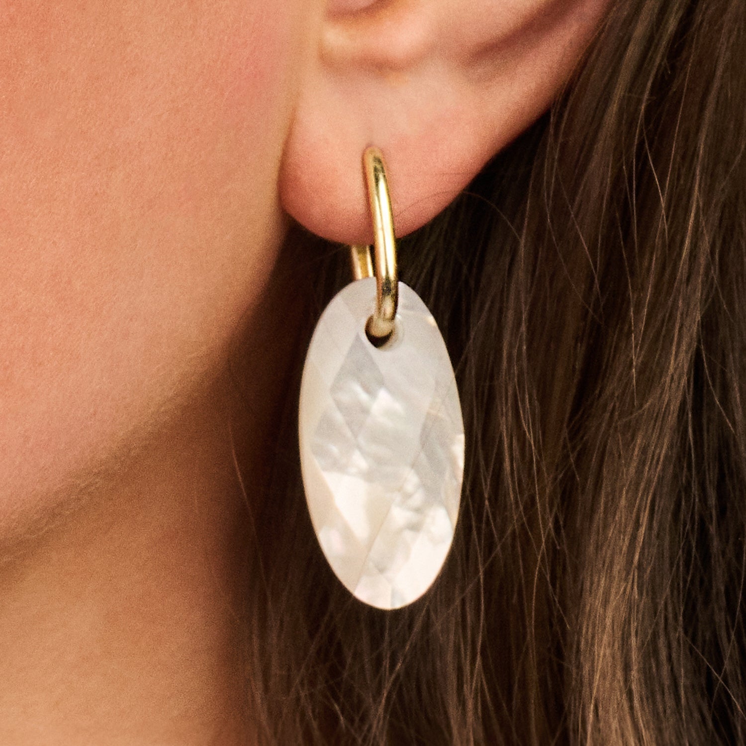 Oorringen ovaal 17 mm 14k goud