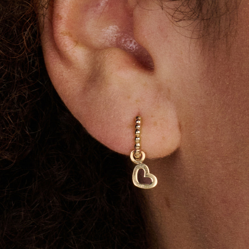 14ct Gold Beaded Design Huggie Earrings