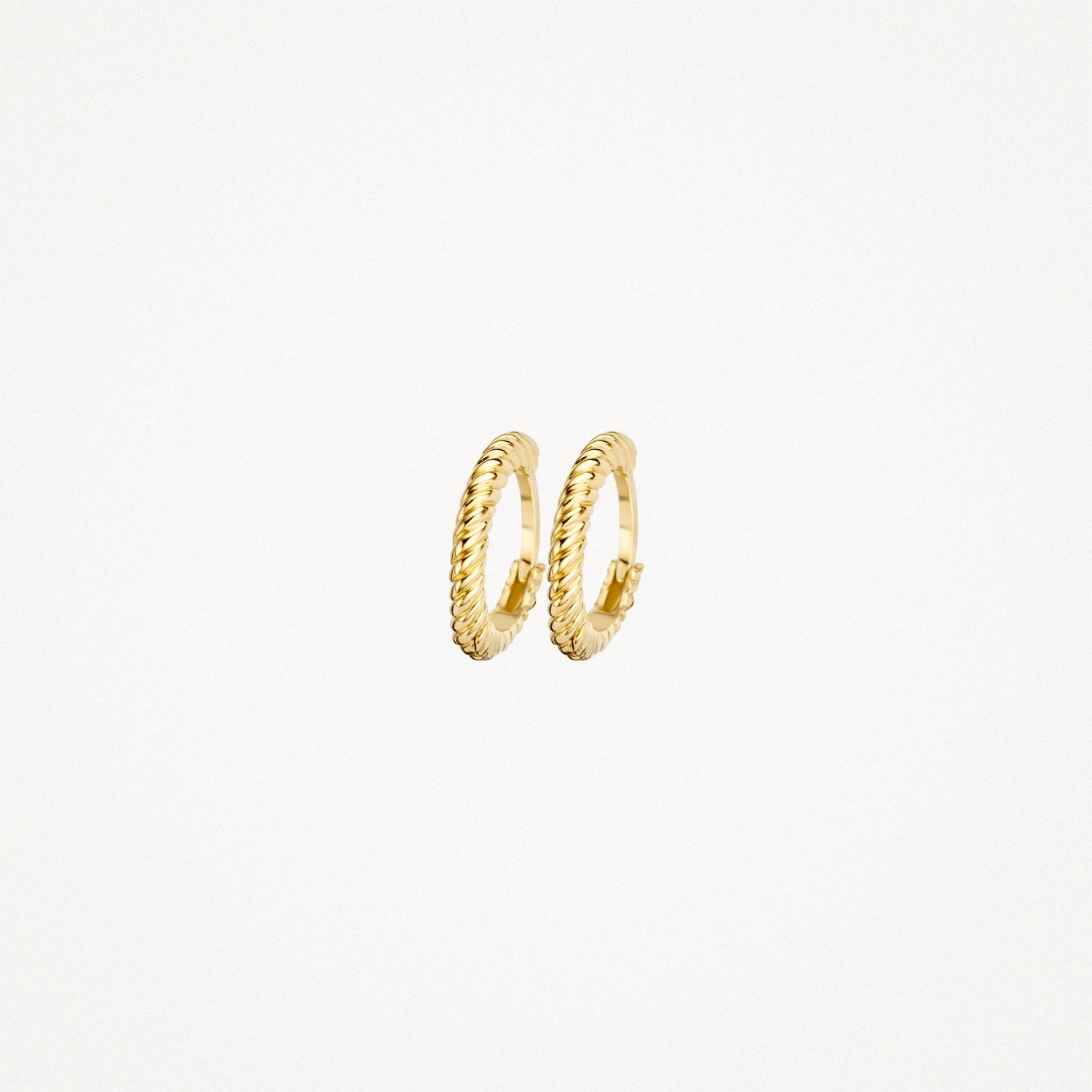 Oorringen met gedraaid motief 9 mm 14k goud