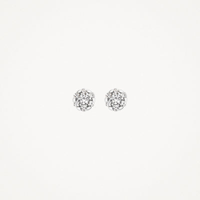 Puces d'oreilles 7241WZI - Or blanc 14 carats avec Zircone